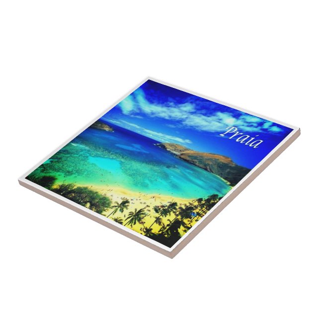 Azulejo De Cerâmica ZCV014 PRAIA, Panorama, Cabo Verde, África, (Lateral)