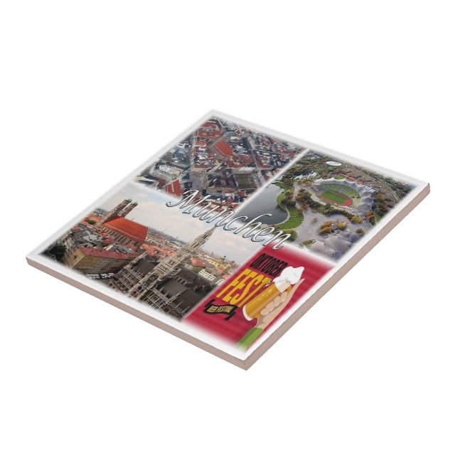 Azulejo De Cerâmica zDE015 MUNICH MÜNCHEN Alemanha, (Lateral)