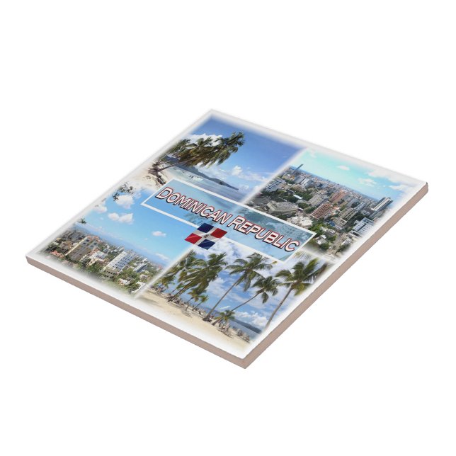 Azulejo De Cerâmica zDO003 REPÚBLICA DOMINICANA, Mosaico, América, (Lateral)