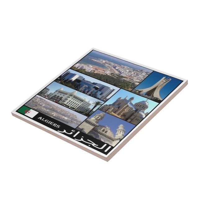 Azulejo De Cerâmica zDZ008 ALGERI, Mosaico, Argélia, África, (Lateral)