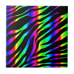 Azulejo De Cerâmica zebra arco-íris