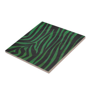 Azulejo De Cerâmica Zebra Black e Green Impressão