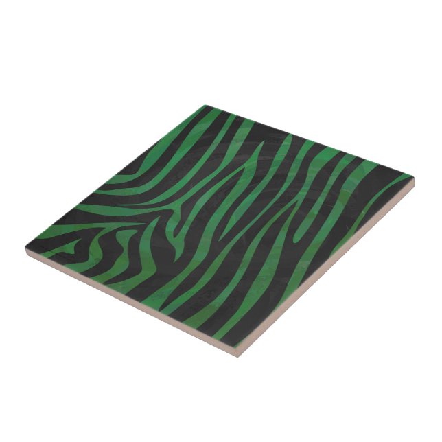 Azulejo De Cerâmica Zebra Black e Green Impressão (Lateral)