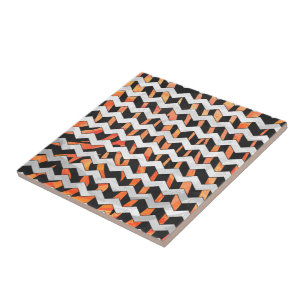 Azulejo De Cerâmica Zebra Black e Orange Impressão