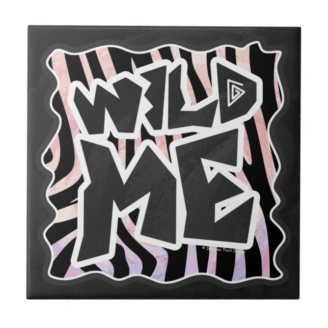 Azulejo De Cerâmica Zebra Black e Pink Wild (Frente)