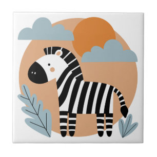 Azulejo De Cerâmica Zebra Caprichosa Influenciada pela Escandinávia