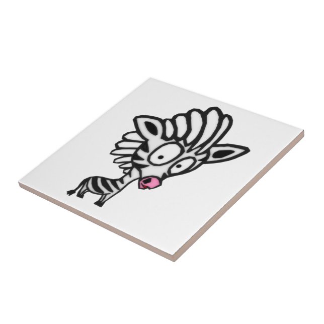 Azulejo De Cerâmica Zebra Cartoon Bonito (Lateral)