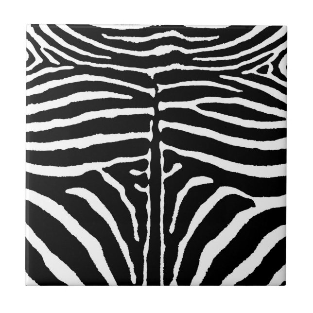 Azulejo De Cerâmica Zebra em Preto e Branco (Frente)