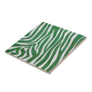 Azulejo De Cerâmica Zebra Green e White Impressão