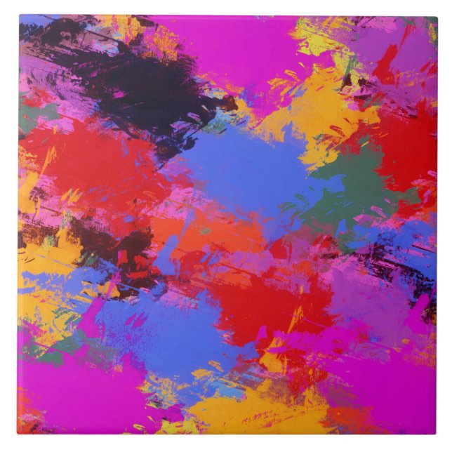 Azulejo De Cerâmica Zebra pintada (Frente)