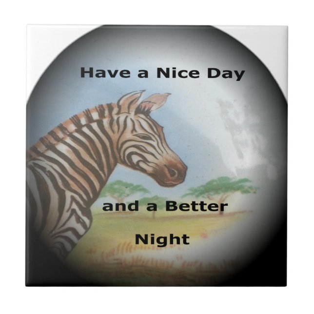 Azulejo De Cerâmica Zebra Portrait, Amboseli: O Espírito do Savann (Frente)