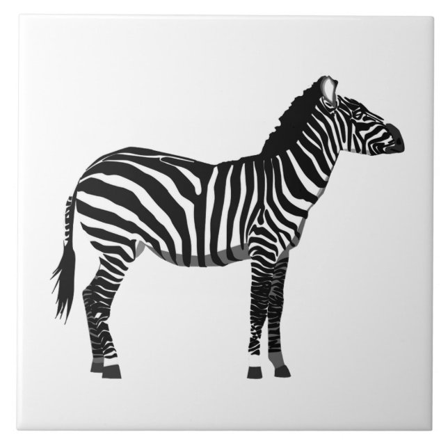 Azulejo De Cerâmica Zebra - Preto e Branco (Frente)