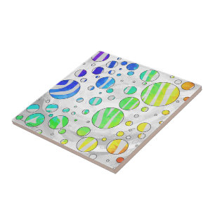 Azulejo De Cerâmica Zebra Rainbow e White Impressão