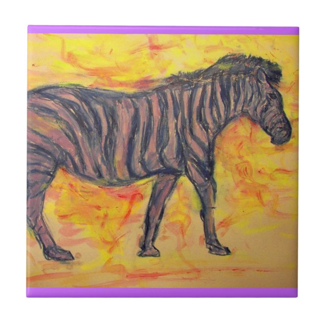 Azulejo De Cerâmica zebra roxa (Frente)