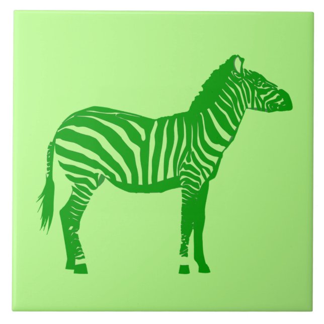 Azulejo De Cerâmica Zebra - Sombras do Verde limão (Frente)