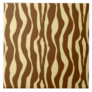 Azulejo De Cerâmica Zebra stripes - Castanho-Chocolate e Tan-Camel