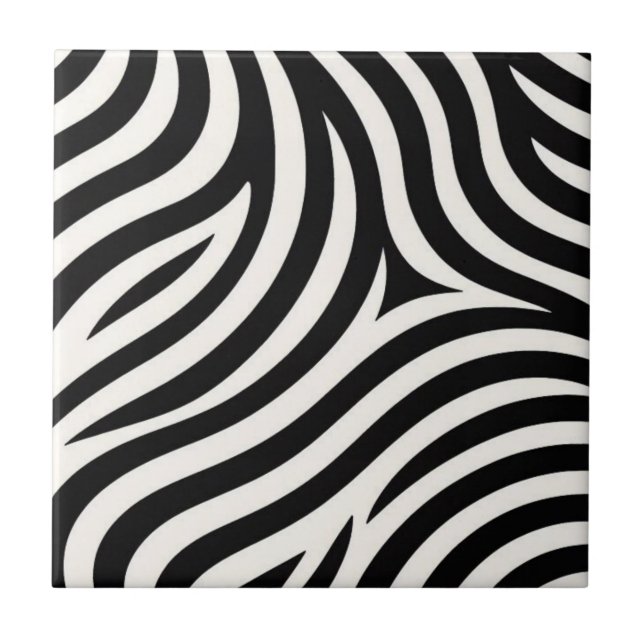 Azulejo De Cerâmica Zebra Stripes Moderno Impressão (Frente)