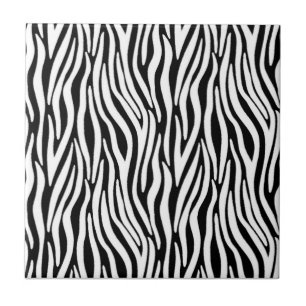 Azulejo De Cerâmica Zebra strips em efeito de pele branca e negra
