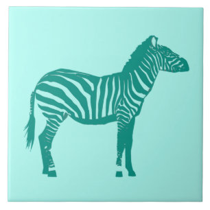 Azulejo De Cerâmica Zebra - Turquesa e Aqua
