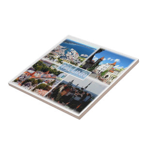 Azulejo De Cerâmica zEE005 TALLINN, Cidade Antiga, Porto, Estônia