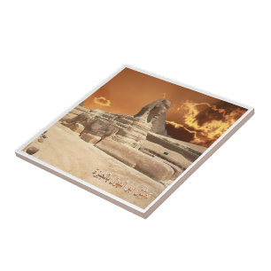 Azulejo De Cerâmica zEG017 GIZA, SPHINX, Egito, África, geladeira
