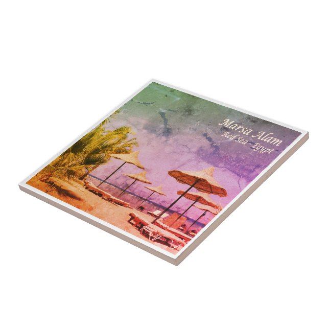 Azulejo De Cerâmica zEG035 MARSA ALAM Beach, Red Sea, Egito, (Lateral)