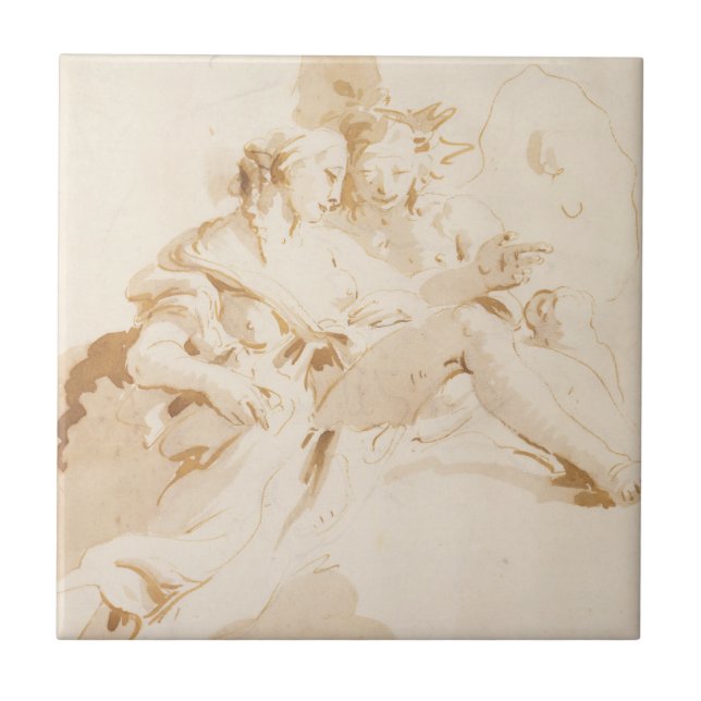 Azulejo De Cerâmica Zephyr e flora (Frente)