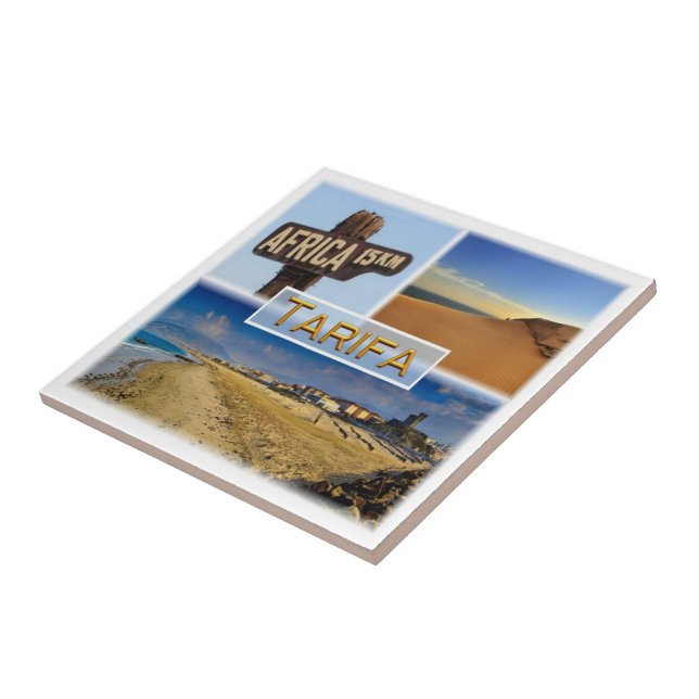 Azulejo De Cerâmica zES027 TARIFA - 15,oo kms África, (Lateral)