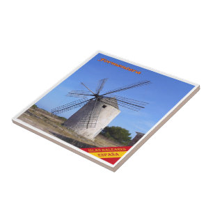 Azulejo De Cerâmica zES062 FORMENTERA WINDMIL, Espanhas Baleares,