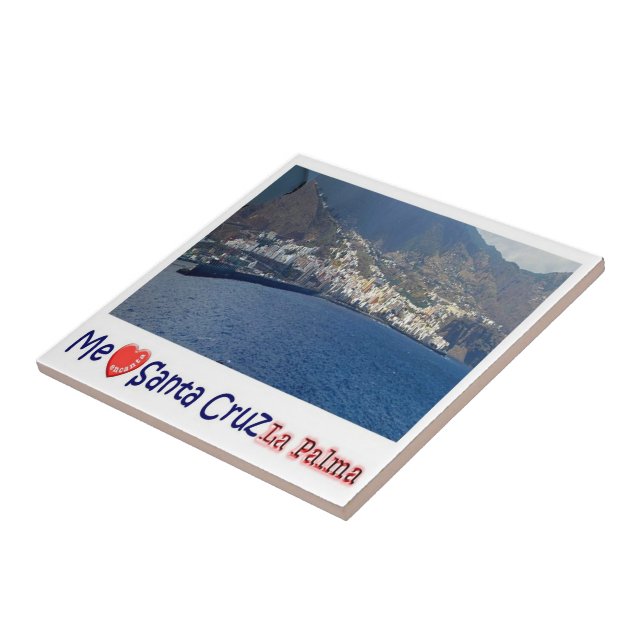 Azulejo De Cerâmica zES079 LA PALMA, PAPAIS NOEIS CRUZ, EU AMO, (Lateral)