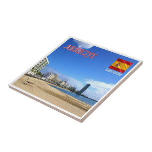 Azulejo De Cerâmica zES086 LANZAROTE, ARRECIFE, Espanha,