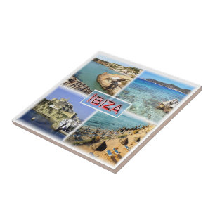 Azulejo De Cerâmica zES109 IBIZA, cidade antiga, CALA TARIDA, SES SALI