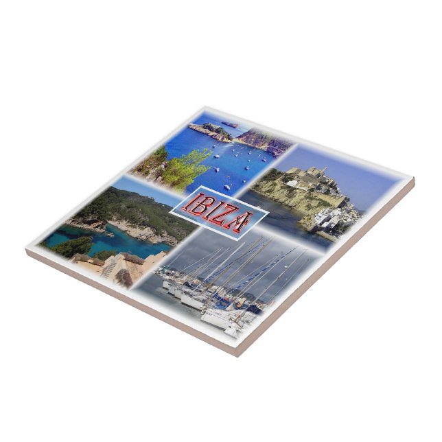 Azulejo De Cerâmica zES113 IBIZA, Cidade Antiga, San Miquel, Papais no (Lateral)