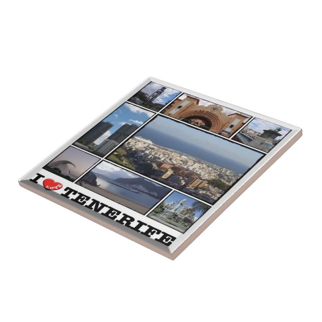 Azulejo De Cerâmica zES141 TENERIFE Papais noeis Cruz "I Love", (Lateral)