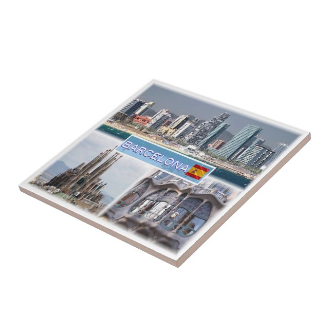 Azulejo De Cerâmica zES157 BARCELONA, Sagrada Família Catalunha (Lateral)