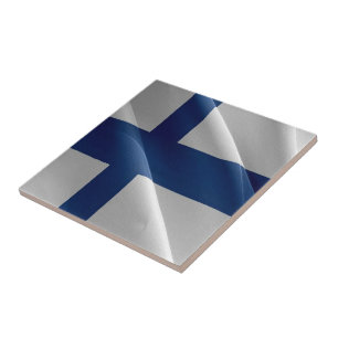 Azulejo De Cerâmica zFI002 Bandeira finlandesa Finlândia