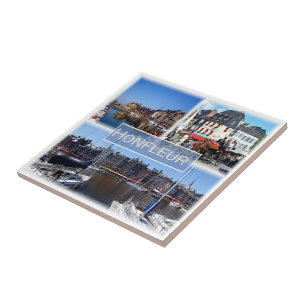 Azulejo De Cerâmica zFR028 HONFLEUR porto, Normandia,