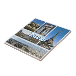 Azulejo De Cerâmica zFR032 TOUR EIFFEL e PARIS, França, Europa,