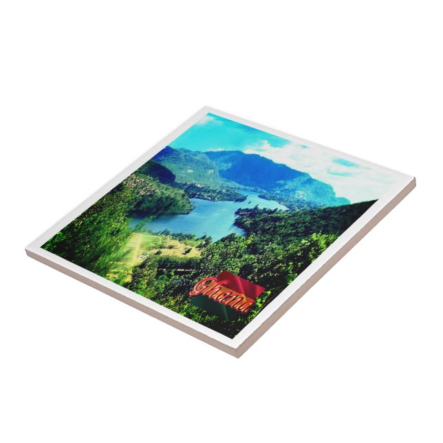 Azulejo De Cerâmica zGH006 GHANA, Volta Lake, África, (Lateral)