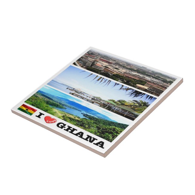 Azulejo De Cerâmica zGH007 GHANA I Love, Mosaico, África, (Lateral)