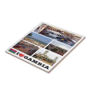 Azulejo De Cerâmica zGM010 GAMBIA I Love, Mosaic, África,