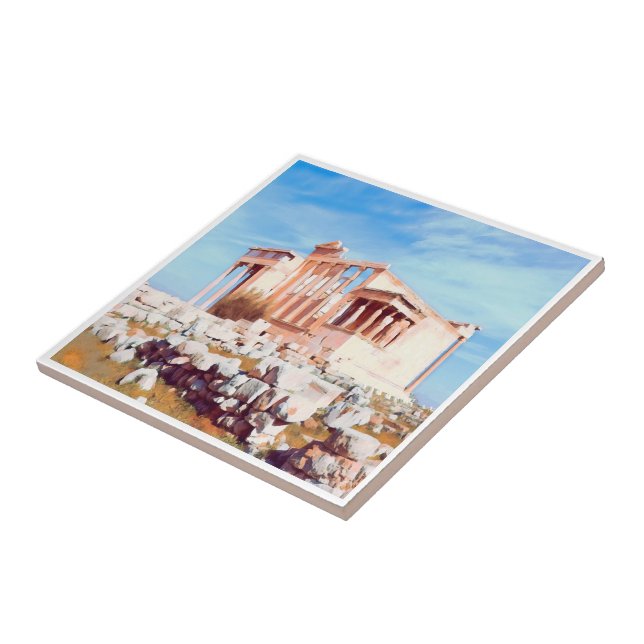 Azulejo De Cerâmica zGR008 ATENAS, Acrópole, Grécia, (Lateral)