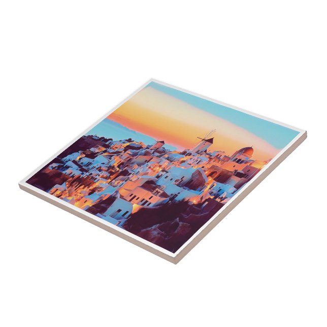 Azulejo De Cerâmica zGR011 SANTORINI, Grécia, (Lateral)