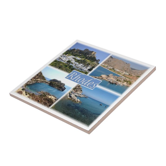 Azulejo De Cerâmica zGR025 RHODES, Grécia, Europa, (Lateral)