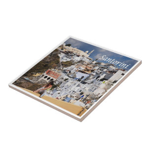 Azulejo De Cerâmica zGR075 SANTORINI Thera, Grécia,