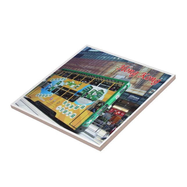 Azulejo De Cerâmica zHK019 TRAMWAY HONGKONGAIS Hong Kong, (Lateral)