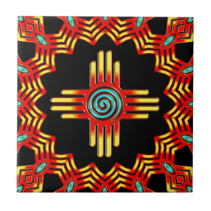 Azulejo De Cerâmica Zia sol - Zia Pueblo New Mexico -