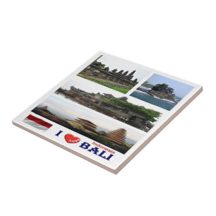 Azulejo De Cerâmica zID022 eu amo BALI colagem, Indomesia Ásia,