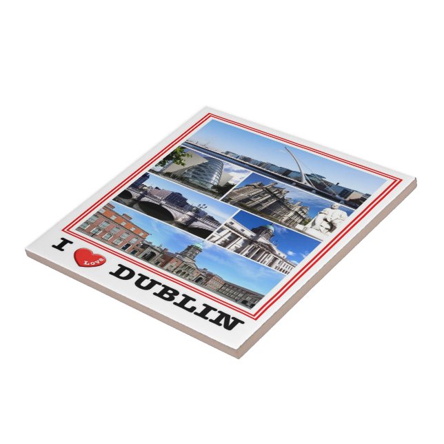Azulejo De Cerâmica zIE009 DUBLIN I Love, Mosaic Ireland, (Lateral)