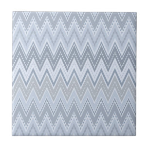 Azulejo De Cerâmica Zigue-zague azul claro